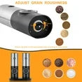 Onekawa Electric Salt and Pepper Mill Set, Battery Operated Automatic Pepper Mill, Adjustable Coarseness Shakers,One-Hand Operation for Kitchen(2 Pace,Black)