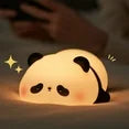 Onekawa Cute Panda Night Light,LED Squishy Panda Lamp for Kids Sleep,Food Grade Silicone Novelty Animal Night Lamps for Office Desk,3 Level Dimmable,Cool Gifts Kids