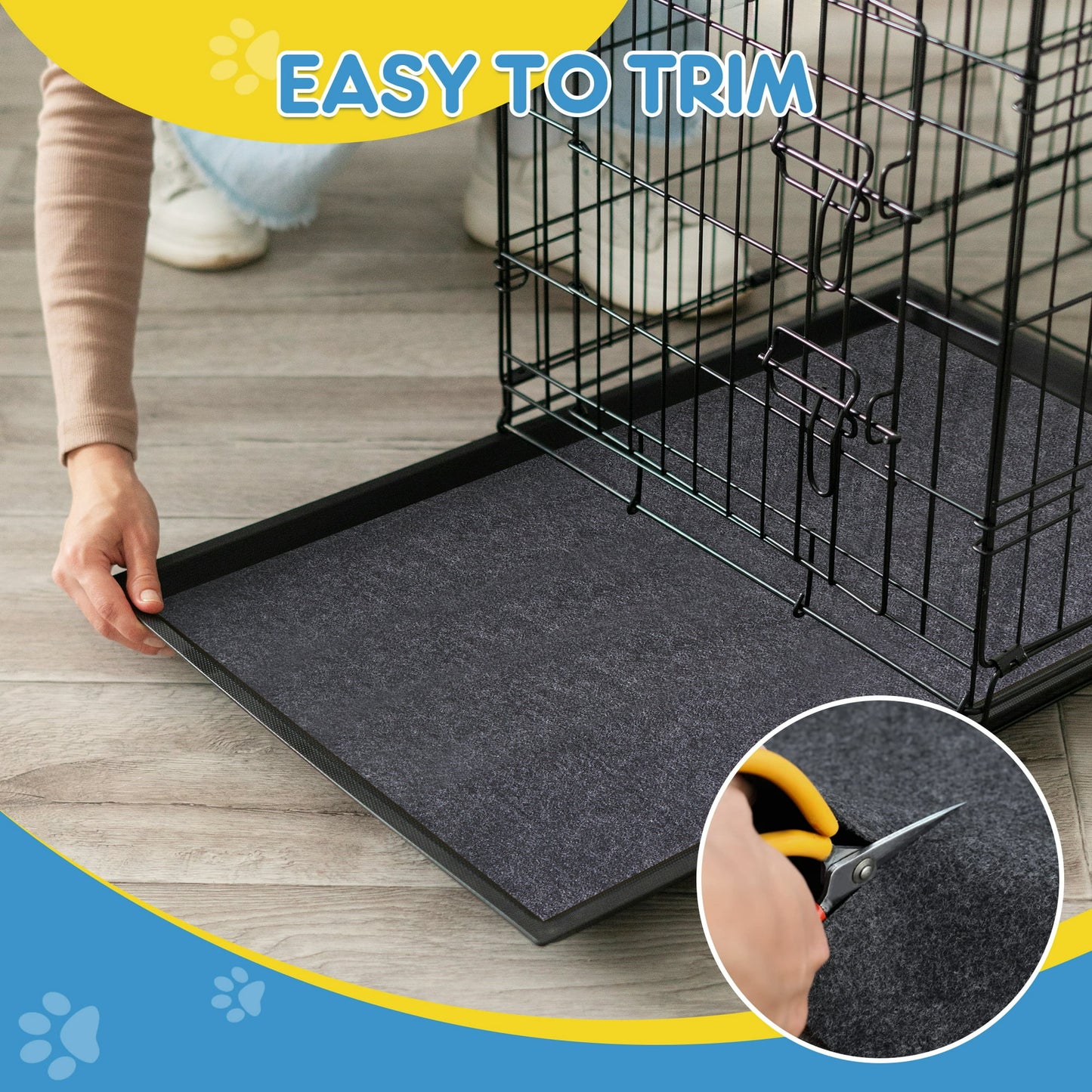 Onekawa Dog Crate Mat Liner, Under Pet Cage Mat,Absorbent, Waterproof, Non-Slip,Washable Puppy Pee Pad,Grey(29”x48”)