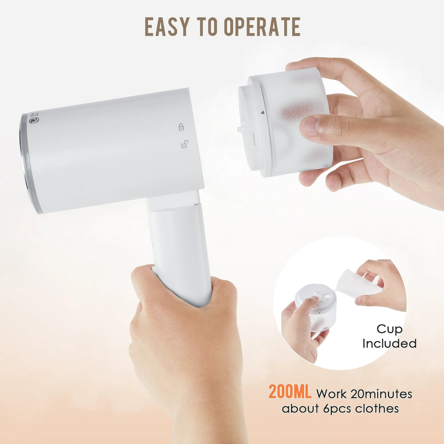 Onekawa Portable Clothes Steamer Handheld Travel Steamer 1200W Mini Foldable Fabric Steamer with 200ml Water Tank Wrinkle Remover for Home and Travel