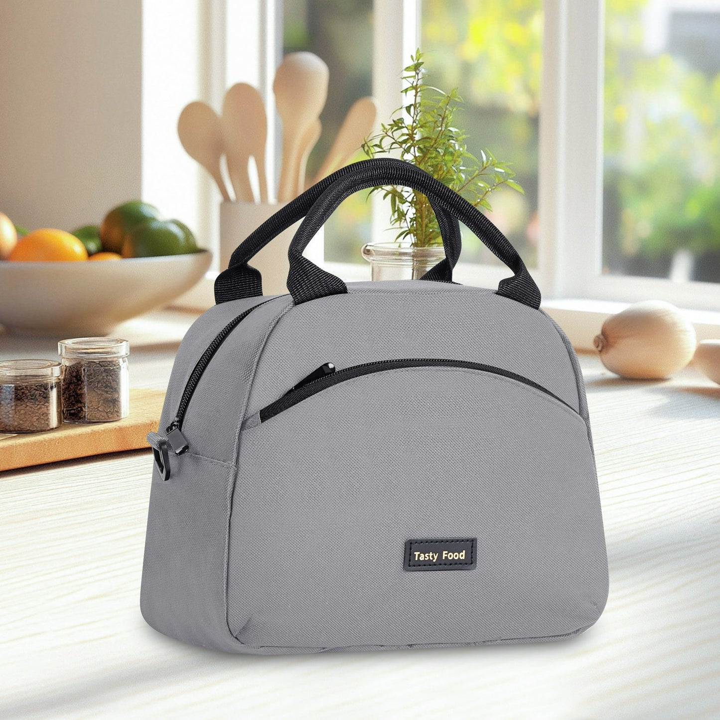 Onekawa Lunch Bag, Insulated Lunch Box for Women,Reusable Tote Lunch Box,Cooler Lunch Container for Work, Travel, Outdoor,Grey