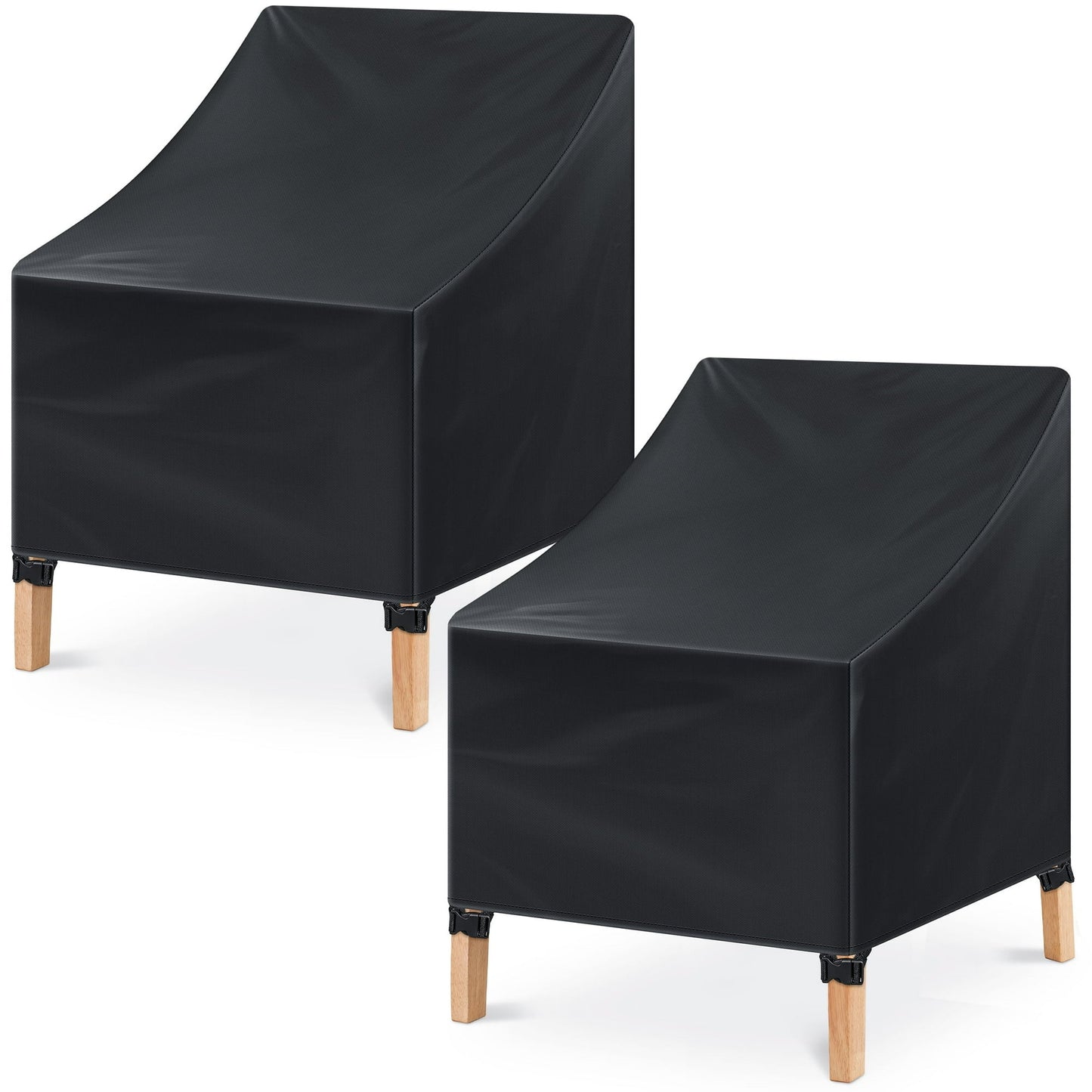 Onekawa Patio Chair Covers Waterproof - Lawn Chair Covers Heavy-Duty Oxford Cloth, Large Seat Chair Covers for Outdoor Furniture - 35" W x 38" D x 29" H, Black(2-Pack)