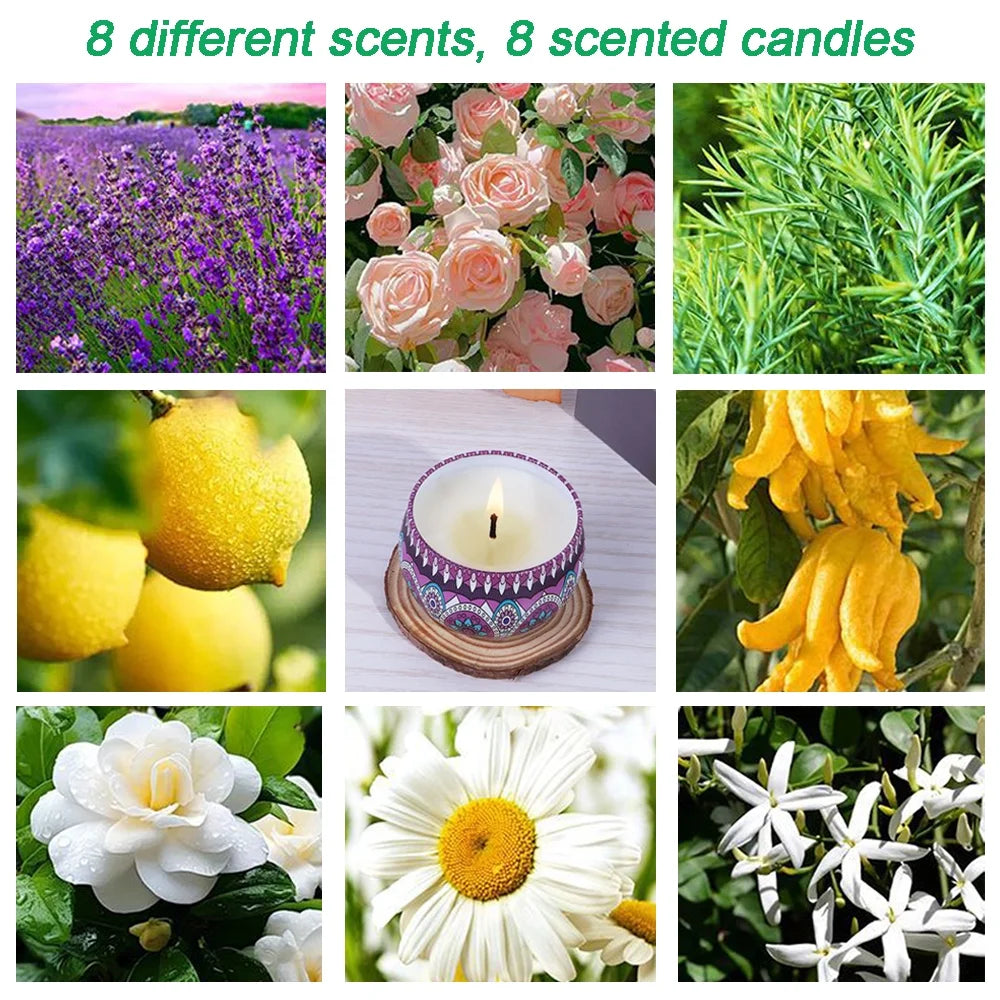 WANALIT Scented Candle Set,8 Pack Jar Candles for Women,Each 2.5 oz Candle Burns for 15 hours, Better Decorate Homes & Gardens, Birthday Gifts for Women with Gift Box