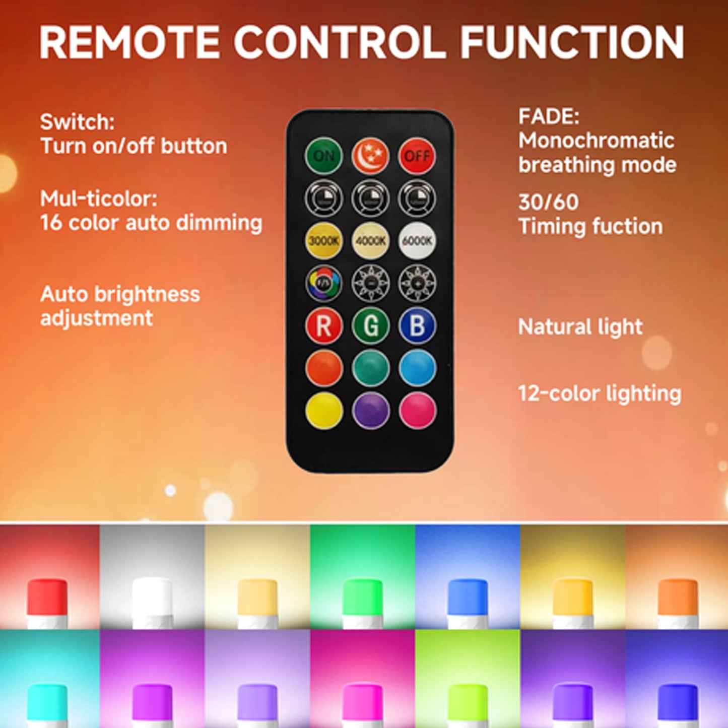 LOFTER-PRO 2 Pack Rechargeable LED Bulb with Remote & Timer, Magnetic Base, 3Color emperatures+12RGB for Camping & Indoor Lighting