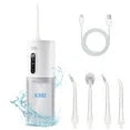 Onekawa Water Flosser,Portable Water Floss with 3 Cleaning Modes, Power Dental Flossers with 5 Jet Tips,White