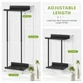 Onekawa Wall Towel Rack, 16-30inches Adjustable Towel Storage for Bathroom Wall Mounted, Metal Towel Holder with Hooks,Black