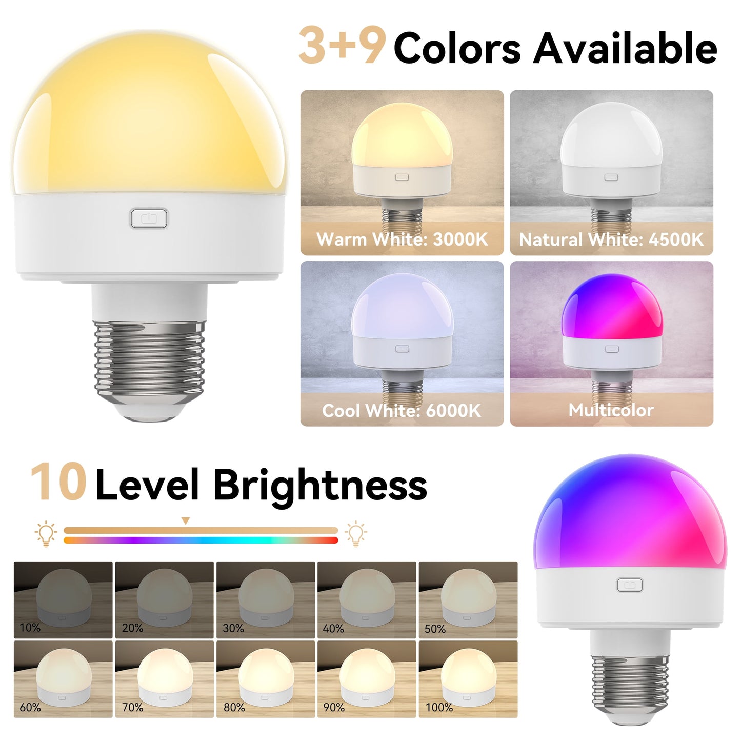 LOFTER-Pro Rechargeable Night Light, Dimmable Remote Control Lamp with 15 Colors & Timer, Adjustable Bedside Light for Bedroom, Bathroom, Hallway (2 Pack)