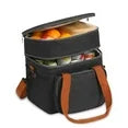 Onekawa Insulated lunch Bag for Women/Men, 20L Expandable Lunch Bag, Adjustable Shoulder Strap, Insulated Leak Proof, Suitable for Outdoor Picnic, Offices (Black)
