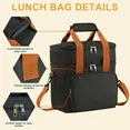 Onekawa Insulated lunch Bag for Women/Men, 20L Expandable Lunch Bag, Adjustable Shoulder Strap, Insulated Leak Proof, Suitable for Outdoor Picnic, Offices (Black)