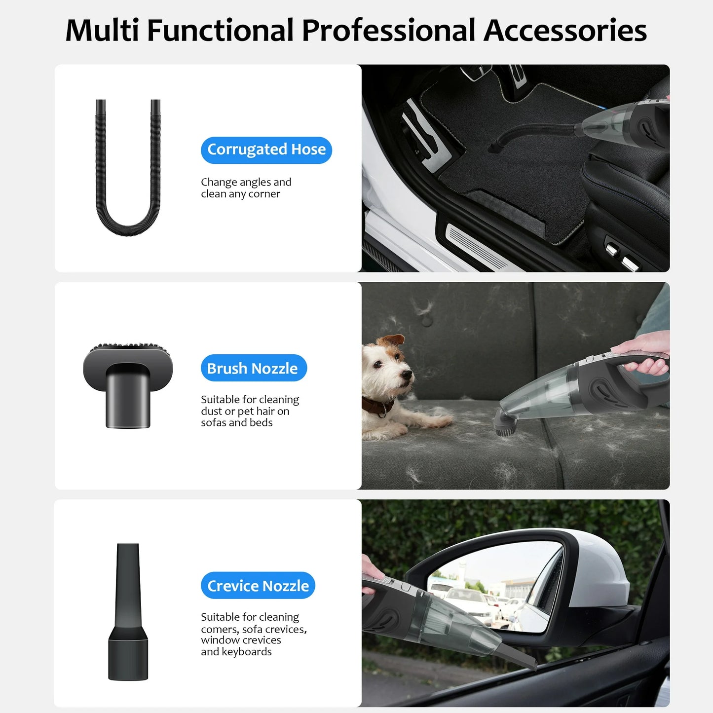 Onekawa Lightweight vacuum cleaner handheld,car vacuum,vacuum cordless,USB Charging,Black