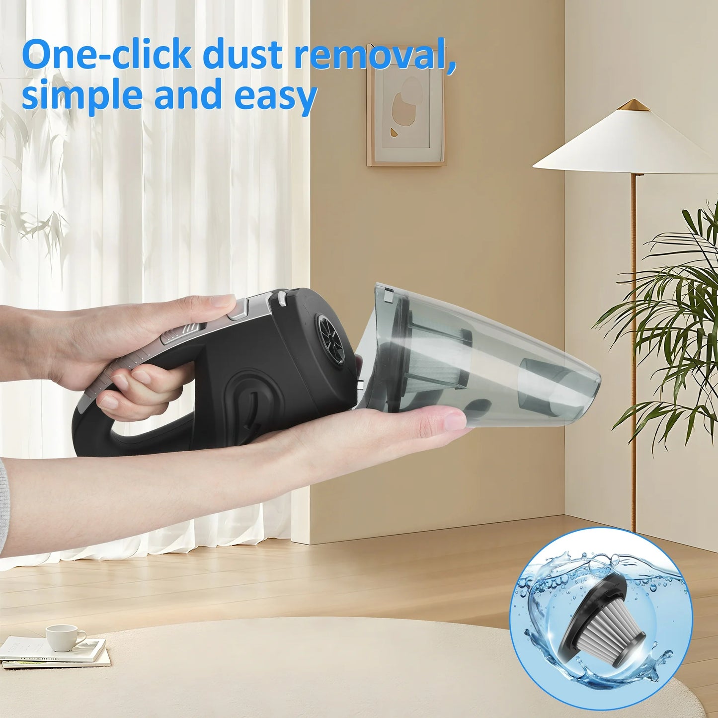 Onekawa Lightweight vacuum cleaner handheld,car vacuum,vacuum cordless,USB Charging,Black