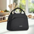 Onekawa Lunch Bag, Insulated Lunch Box for Women,Reusable Tote Lunch Box,Cooler Lunch Container for Work, Travel, Outdoor,Black