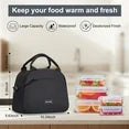 Onekawa Lunch Bag, Insulated Lunch Box for Women,Reusable Tote Lunch Box,Cooler Lunch Container for Work, Travel, Outdoor,Black